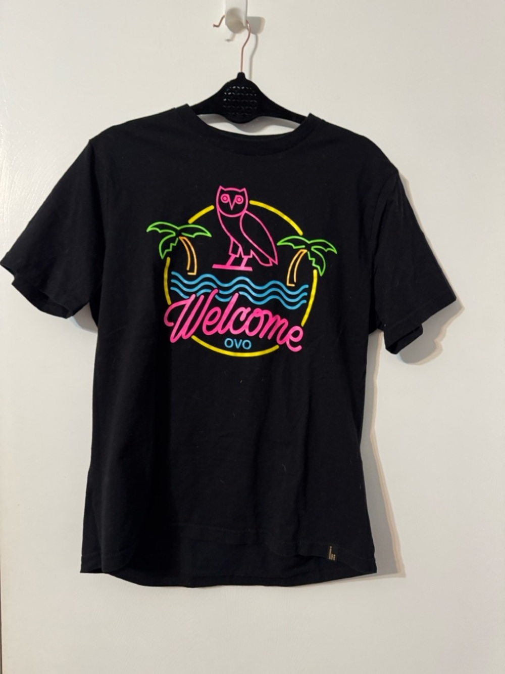 OVO Black Tee with Gold Owl Label